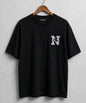 NESCESİ.CO N Logo Oversize T-Shirt - Siyah